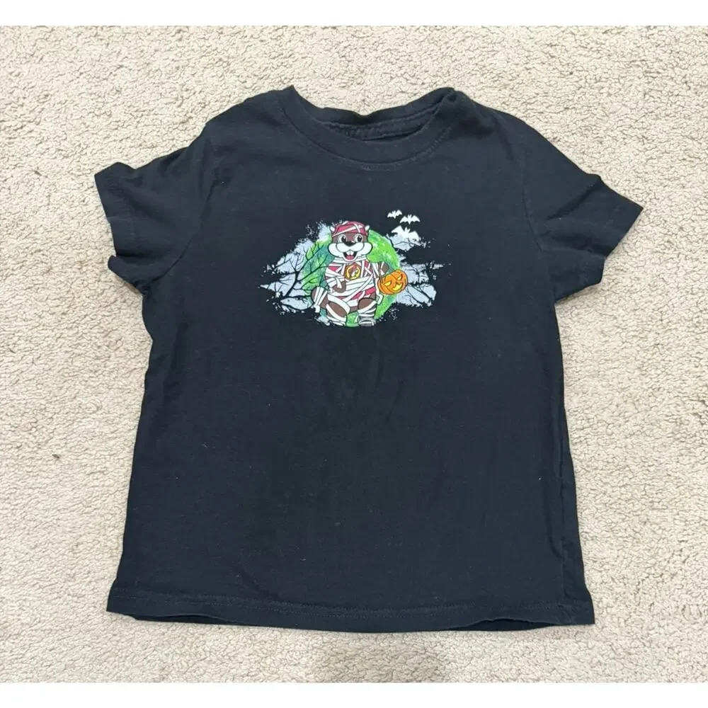 Buccee's Black T-shirt Halloween Graphic Boo Crew Beaver Size 4T Boys Girls Top